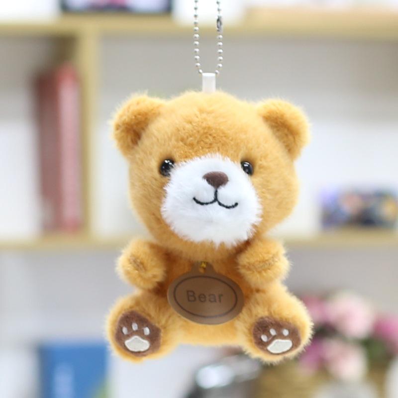 Flower Bear Pendant Cute Ribbon Bear Plush Toy Doll Bag Hanging Doll Keychain Doll