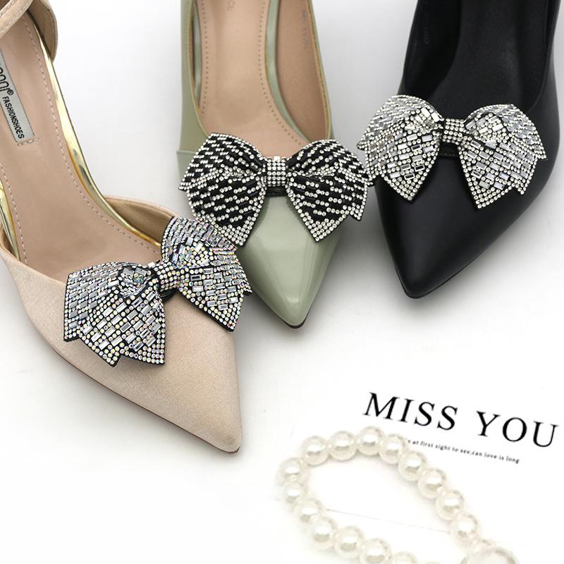 1Pc Luxury  Bow Shoe Buckle Shiny Bowknot Shoes Clip Wedding Bride Shoes Decoration High Heel Charms Jewelry