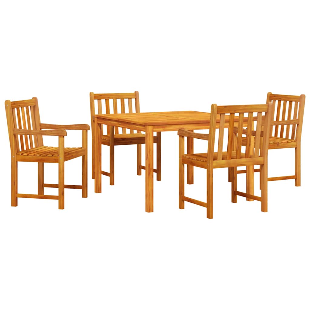 Garden Dining Set 5 pcs Brown Solid Acacia Wood