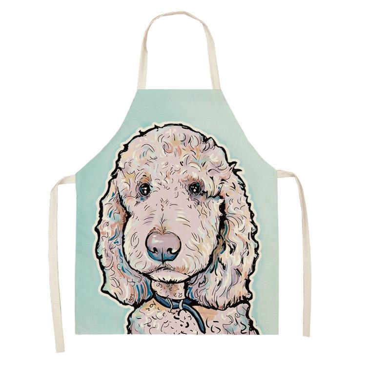 Hot Sale Cartoon Anime Pet Dog Dog Sleeveless Apron Drawing Graffiti Kitchen Anti-fouling Creative Linen Apron