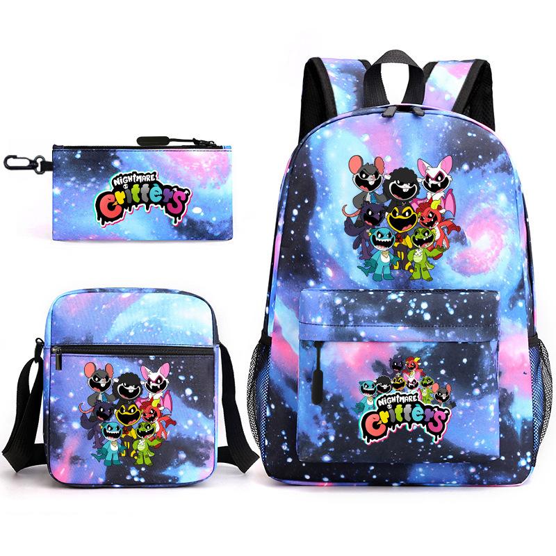 Poppy's Game Time Starry Sky Elementary School Bag Nightmare Animal Large Capacity Backpack Three-piece Set