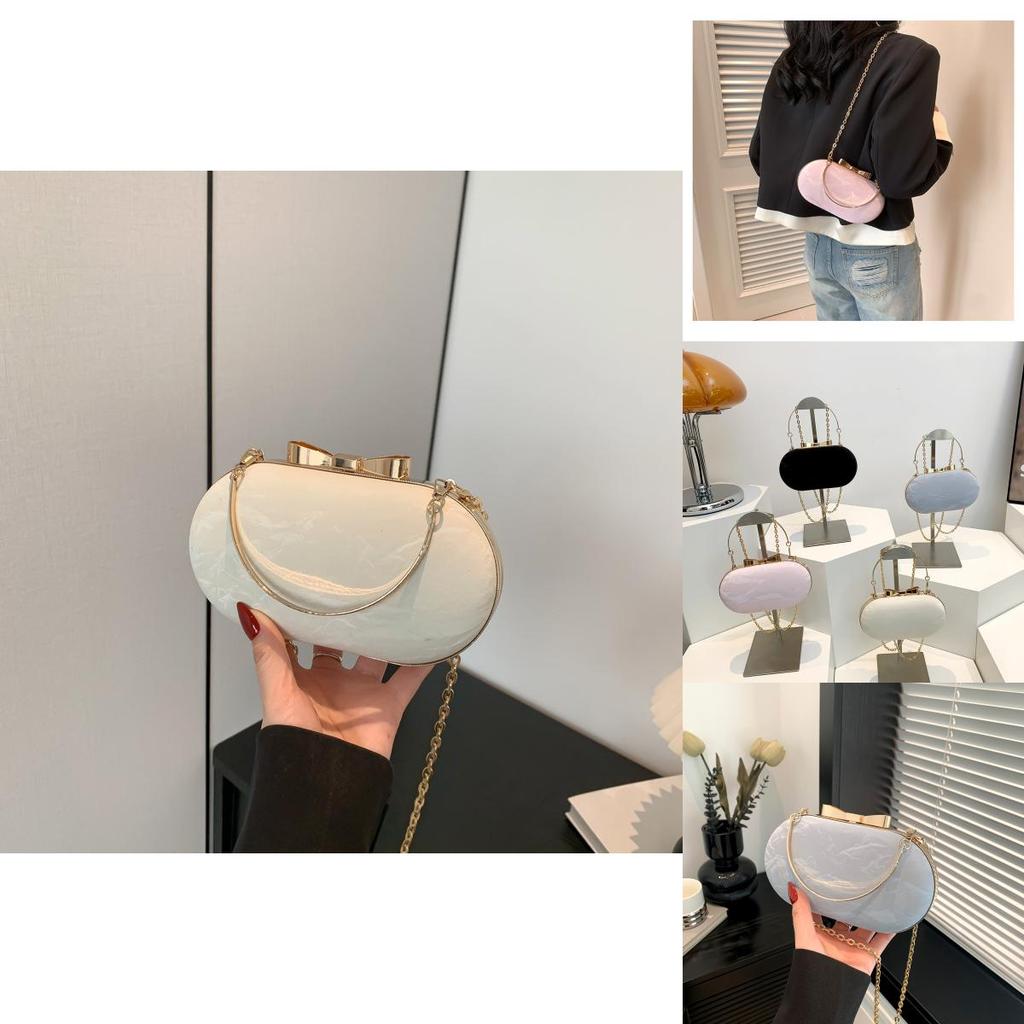 Trendy Circular Bag With Chain Strap For Women Street-style Shoulder Bag