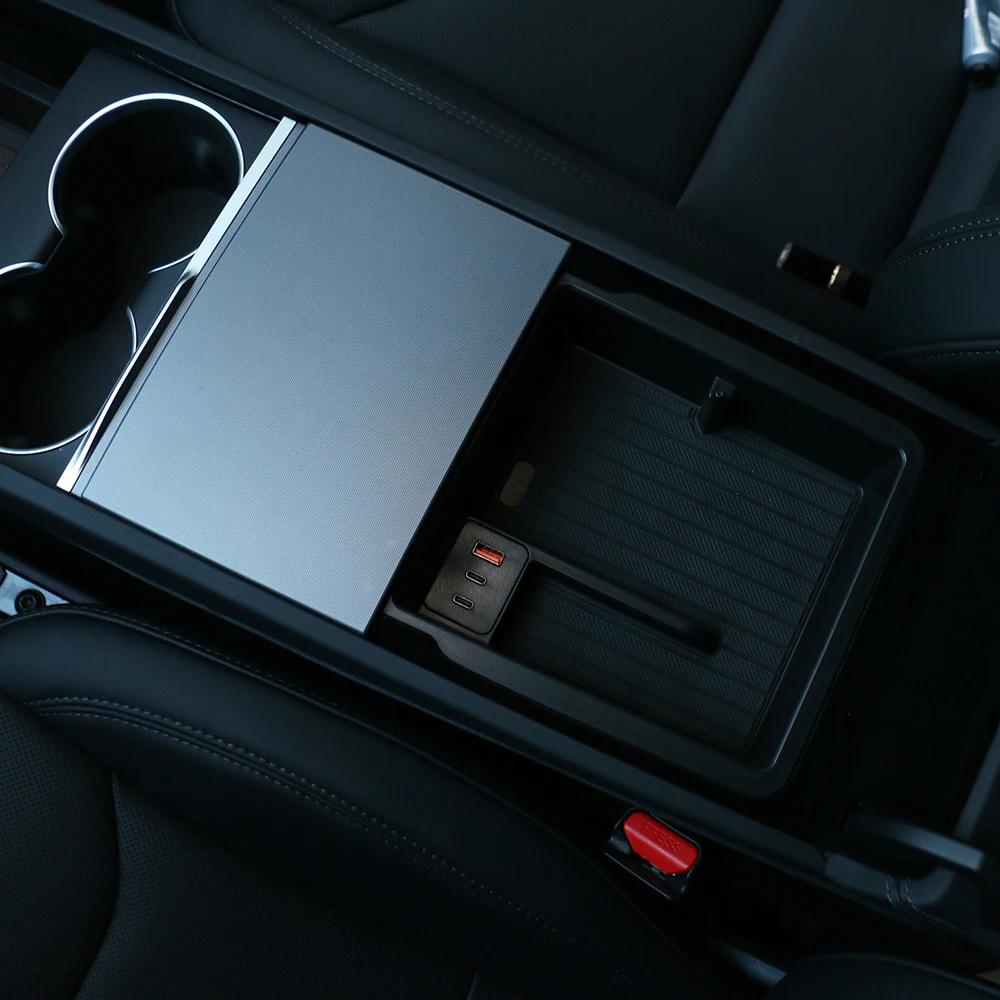 Armrest Box Storage Box With Usb/type C Port For Tesla Model 3 Highland 2024