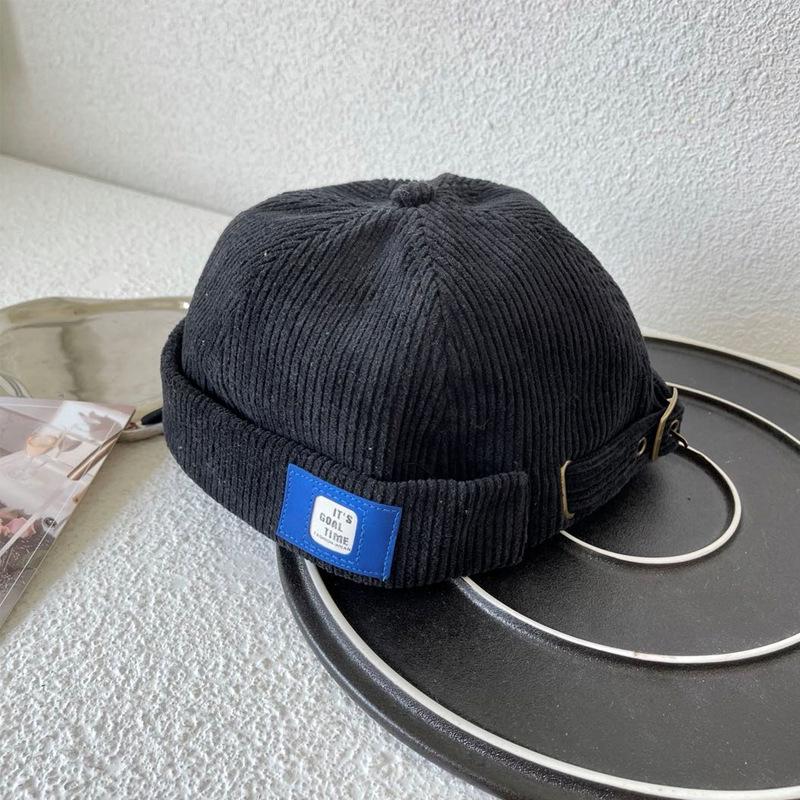 Hat men's tide early autumn retro corduroy landlord hat versatile melon fur hat women's literary hip-hop hat