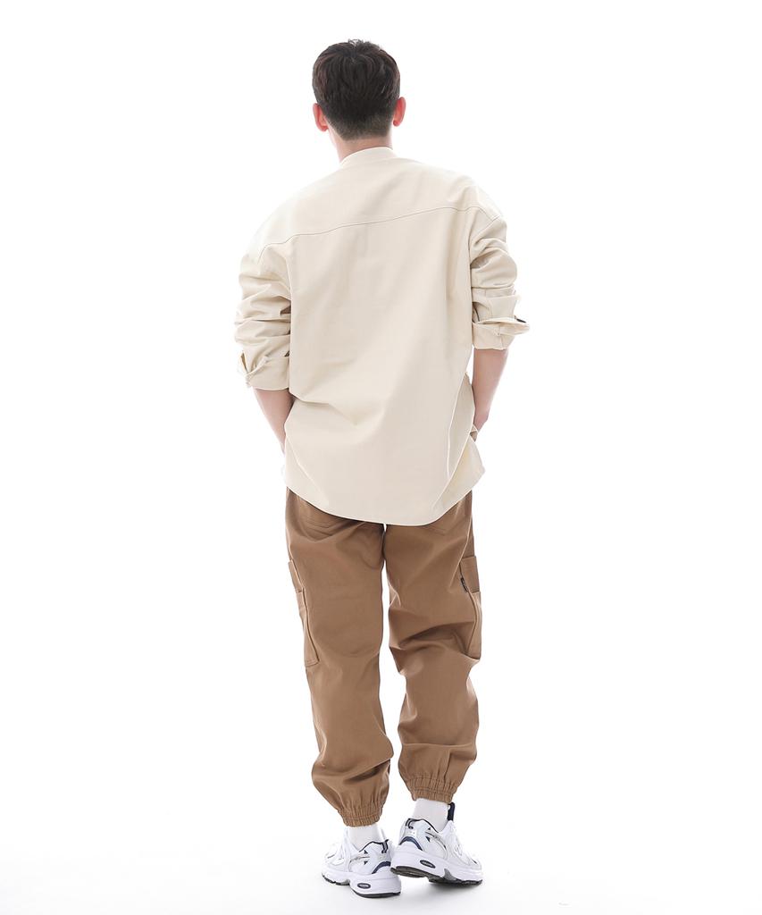 Seinteukeulu Two-Layer Wide Cargo Jogger Pants W2-308J Camel