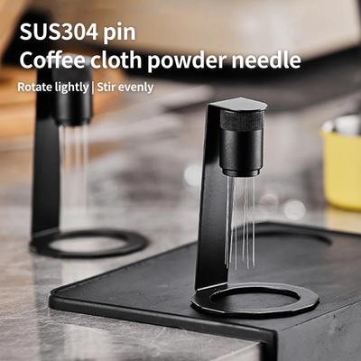 Strumento WDT  Agitatore per Caffè Espresso con 8 Aghi, Supporto ad Assorbimento Magnetico, Agitatore Caffè Barista, Strumento di Distribuzione