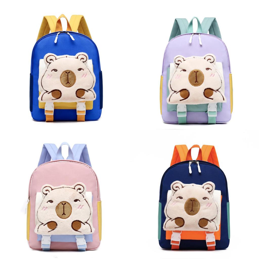 Preschool Backpack With Cartoon Capybara Print And Stressrelief Features For Toddlers And Beginners