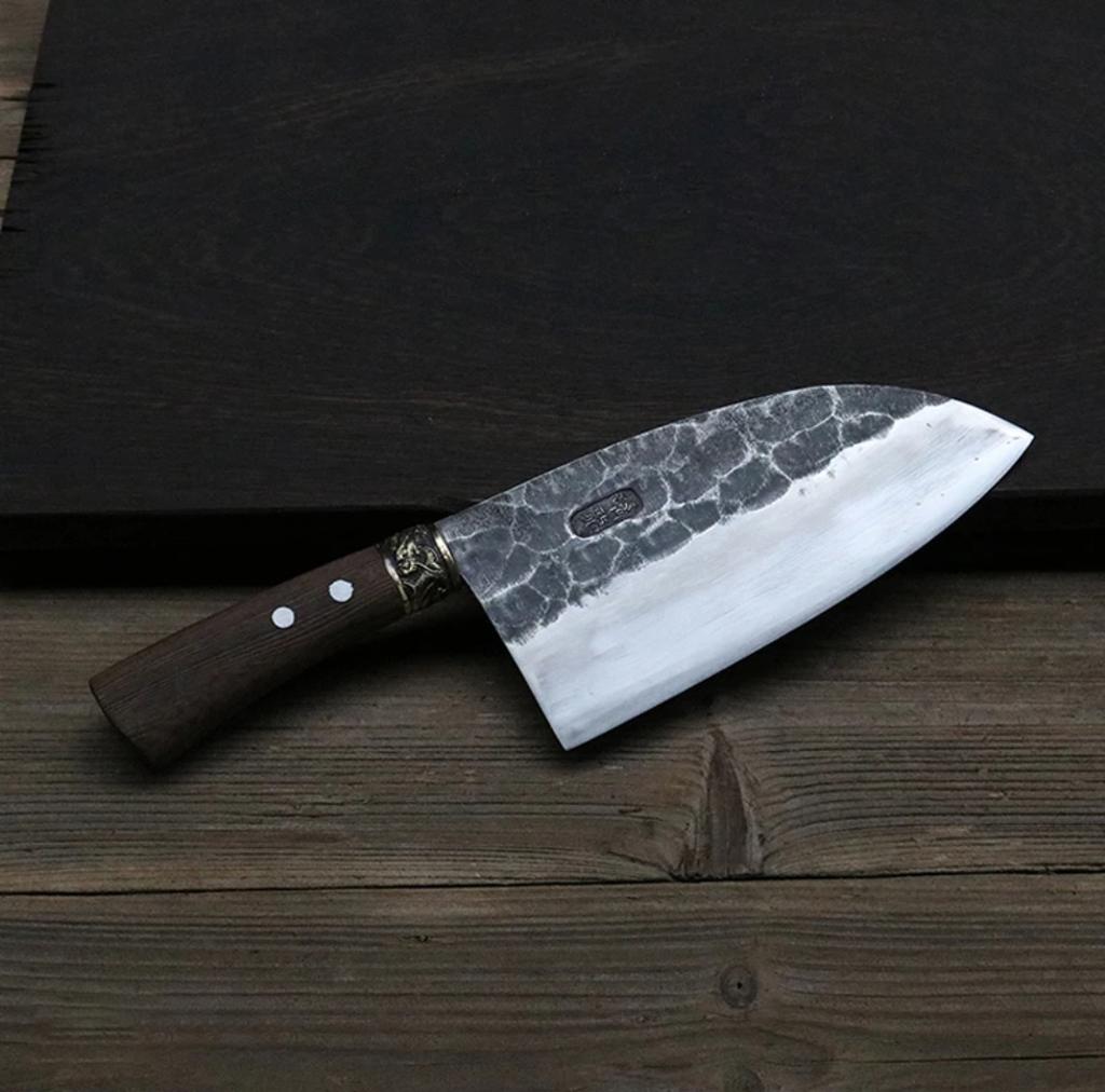 7.7 Inch Chopper Knife 8Cr18Mov Steel Blade Ebony / Wenge Handle Slicing Cleaver Handmade Kitchen Knife Meat And Poultry Tools