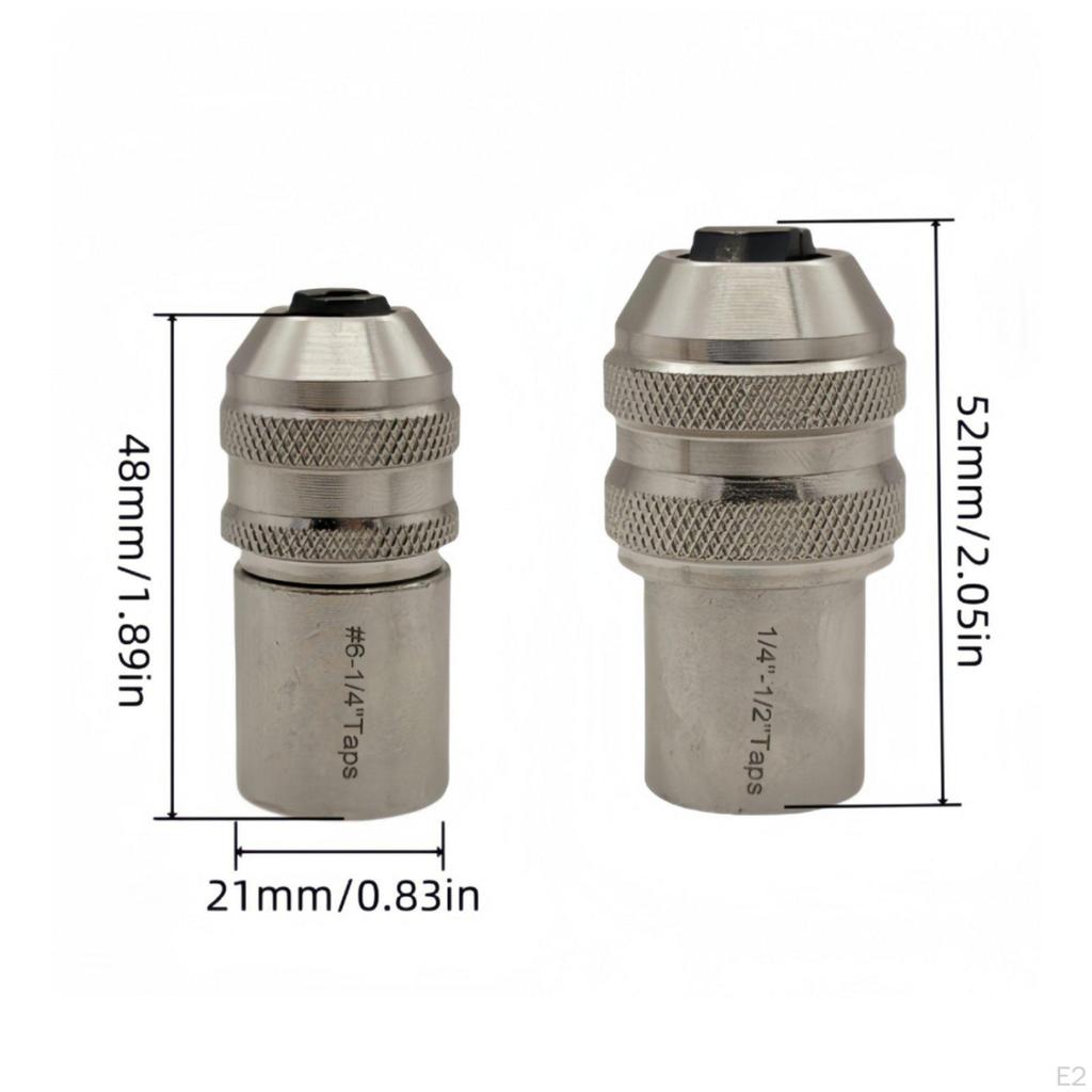 2 Pieces Adjustable Tap Chuck Easy to Use Holder Socket Tapping Tool for Machinists, DIY