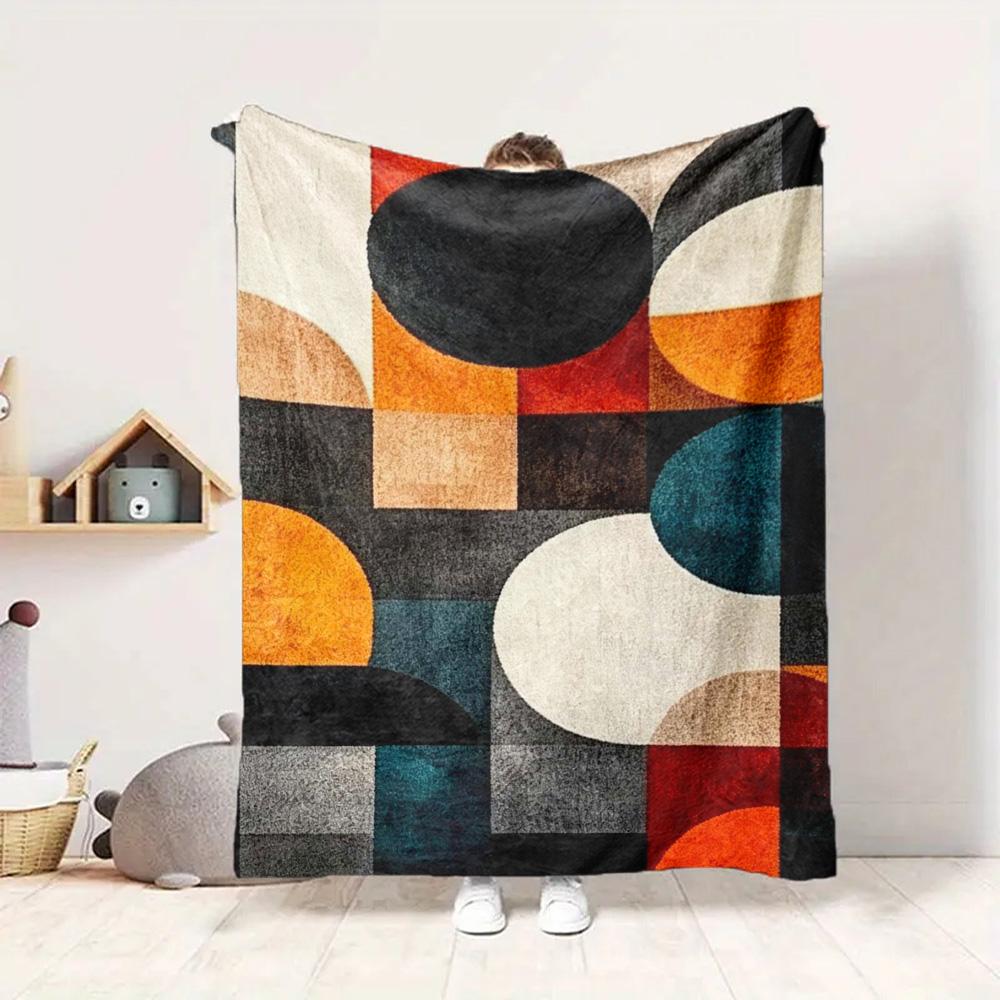 Abstract Shapes Flannel Blanket Throw Blanket Soft Warm Sofa Bed Camping Car home Decor Unique Christmas Gift C930926