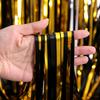 Birthday Party Decorations Backdrop Curtains Glitter Black Gold Tinsel Fringe Foil Curtain Background Wedding Adult Anniversary
