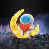 Astronaut Building Block Ornaments Small Granule Block Assemble Decompression Toy (with Light