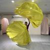Dance Props Flag With Telescopic Sticks 140*140Cm Multiple Colors Belly Dance Semicircle Flags Performance Props Accessories