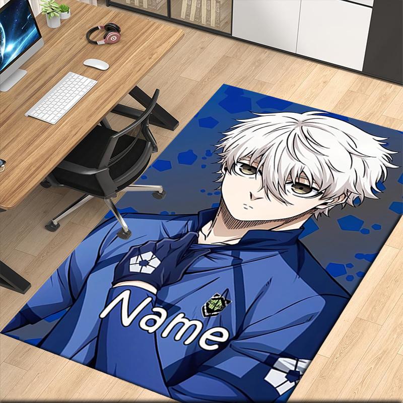 Custom Name Nagi Seishiro BlueLock Printed Carpet, for Office Chair Living Room Bedroom Kitchen Room Decor Gifts.