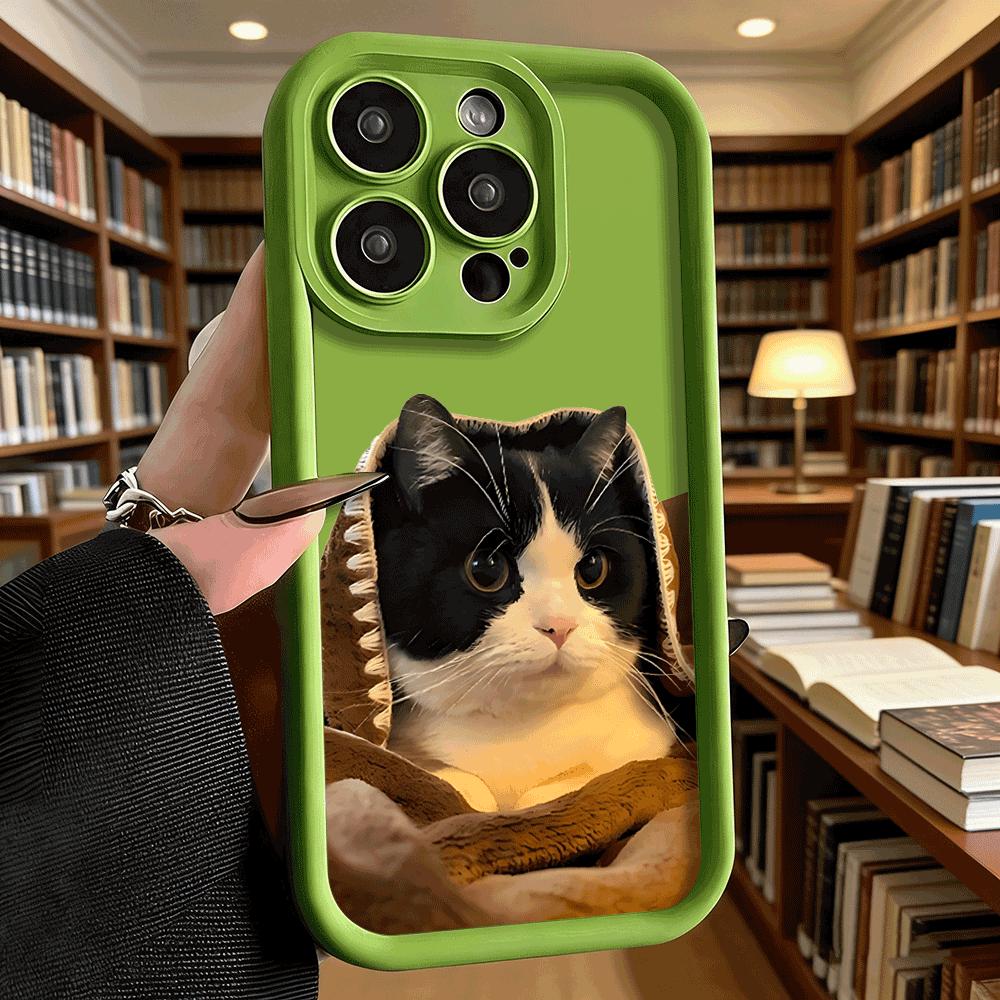 Tuxedo Cat In Brown Blanket Soft TPU Phone Case for iPhone 17 16 15 14 13 12 11 Pro Max Plus Shockproof Anti-Slip Cover