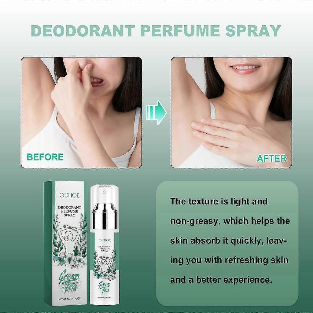 Green Tea Underarm Deodorant Spray, Aluminum Free Natural Antiperspirant Deodorant Spray for Women and Men, for Sensitive Skin