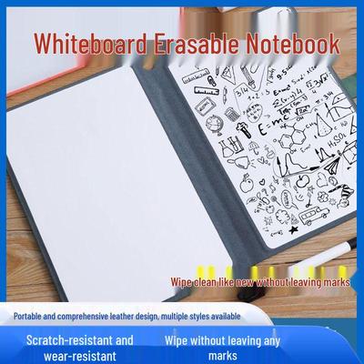 Wiederverwendbares A5/A4 Whiteboard-Notizbuch - Abwischbares Kunstleder-Entwurfsheft