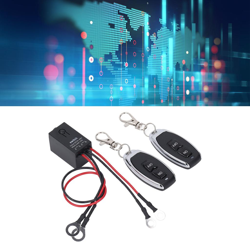 Power Relay Wireless Remote Control Relay 5-48V with 2 Controllers Manual Button for Industrial Car Electronics
