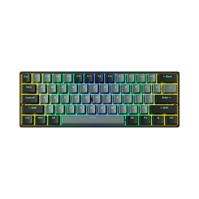 Teclado mecânico para jogos Red Axis adota 61 teclas Conexão com fio USB RGB Emitindo luz de fundo LED Compatível com SO Teclado para jogos Adequado para
