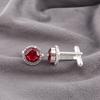 Pink Rubellite Gemstone 925 Sterling Silver Jewelry Handcrafted Cufflinks 0.51" CL-3-11