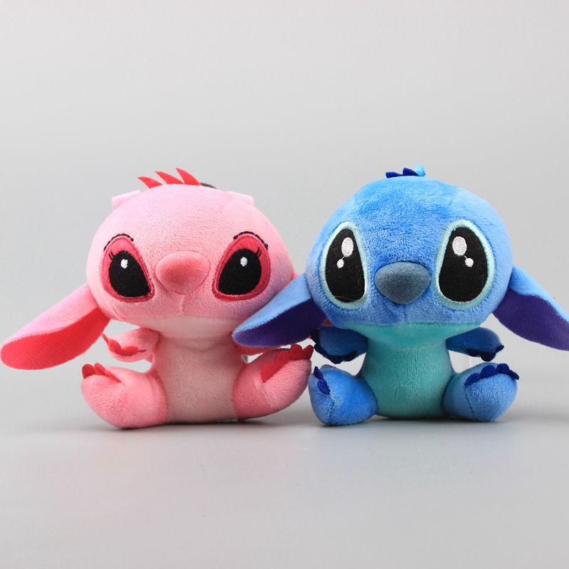 Kinds 2 Lilo And Stitch Plush Toy Hanging Key Chain Hanger Doll Pendant Mini