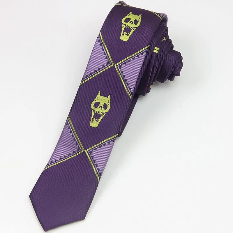 Krawatte Anime Jojo's Kira Yoshikage Cosplay Krawatte Killer Queen Totenkopf Hals Himmels Tür Cosplay Kostüm Requisiten für Erwachsene