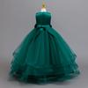 Girls Party Evening Dress Skirt Flower Mesh Tutu Middle and Big Kids Long Christmas Performance Costume 632 Children's Princess