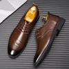 Men's 2025 new glossy business shoes fashion British style dress leather shoes men's shoes business casual shoes