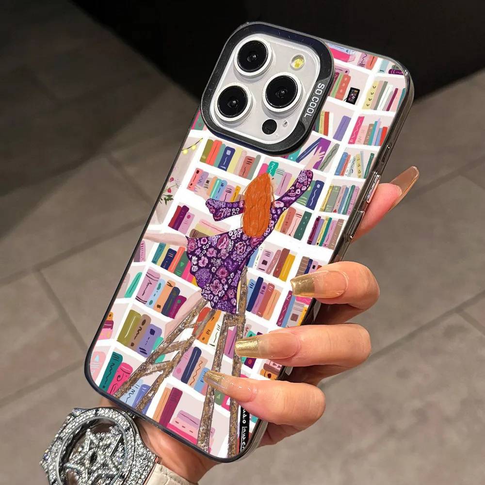 Oil painting mechanism  Phone Case For iPhone 17,16,15,14,13,12,11 Plus,Pro Max,XS,Colorful Silver Black Cover iPhone17