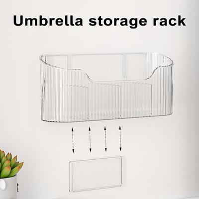 Umbrella Storage Rack Wall Mounted Anti-slip Punch-free Great Load Bearing Entryway Umbrella Holder Umbrella Organizer Water Drop Collection Keep