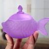 Delicate Fish Themed Glass Jar With Tight Seal Suitable For Storing Sweets Spices Or Office Supplies 16cm Size