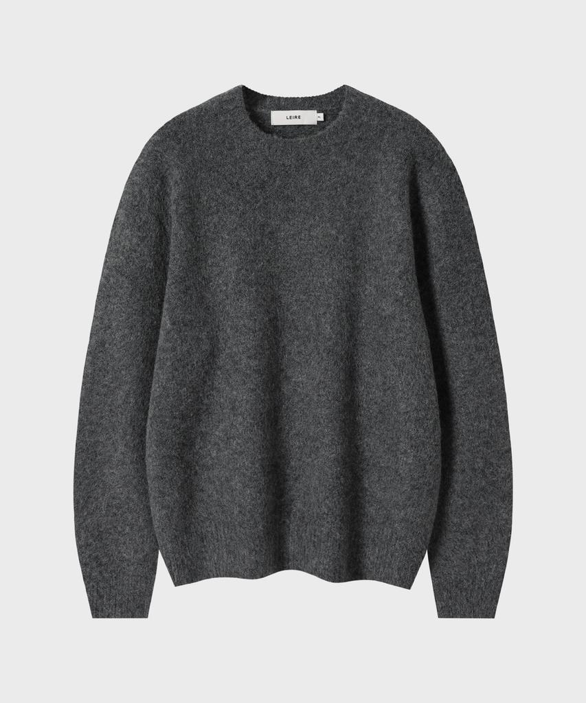 LEIRE Wool Mohair Round Knit [Charcoal]