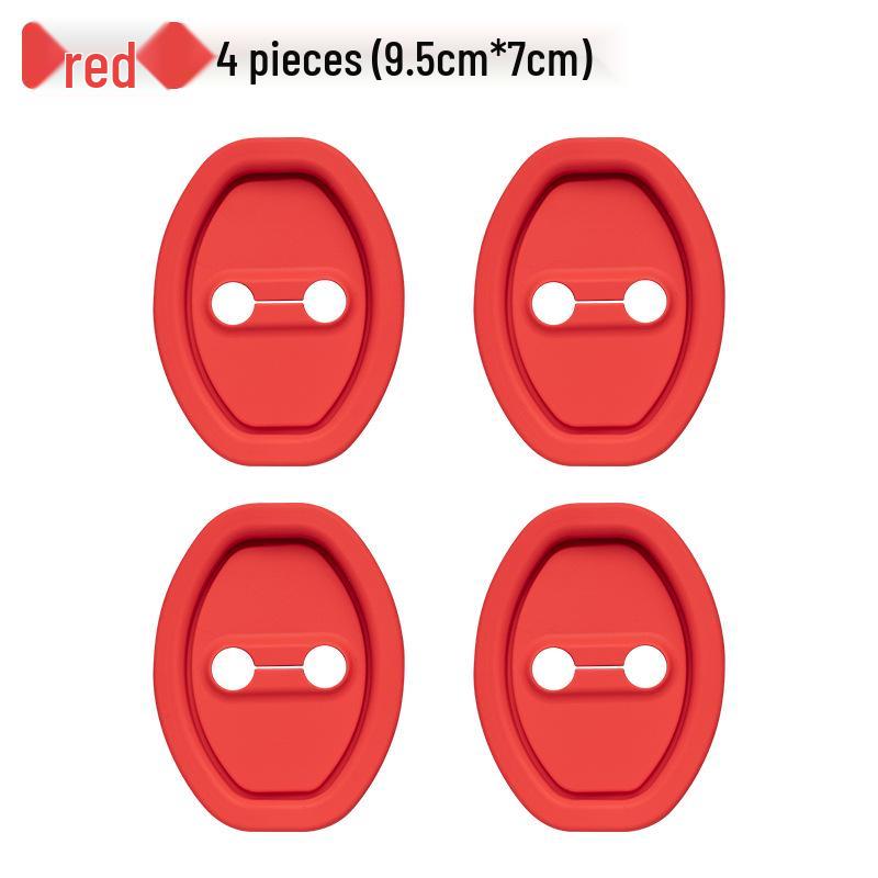 Универсальная силиконовая защитная накладка на дверной замок от столкновений Single piece красный