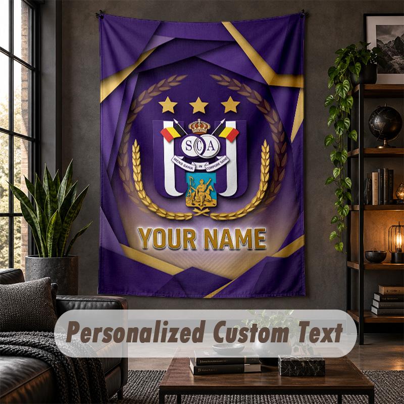 Wall Tapestry Anderlecht FC Print Custom Name Text Wall Hanging Home Decor