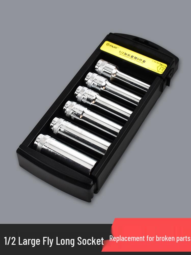 Dafei Hexagonal Extended Socket Head Set 8-32mm, 1/2" Ratchet Wrench Socket, Hollow Type.