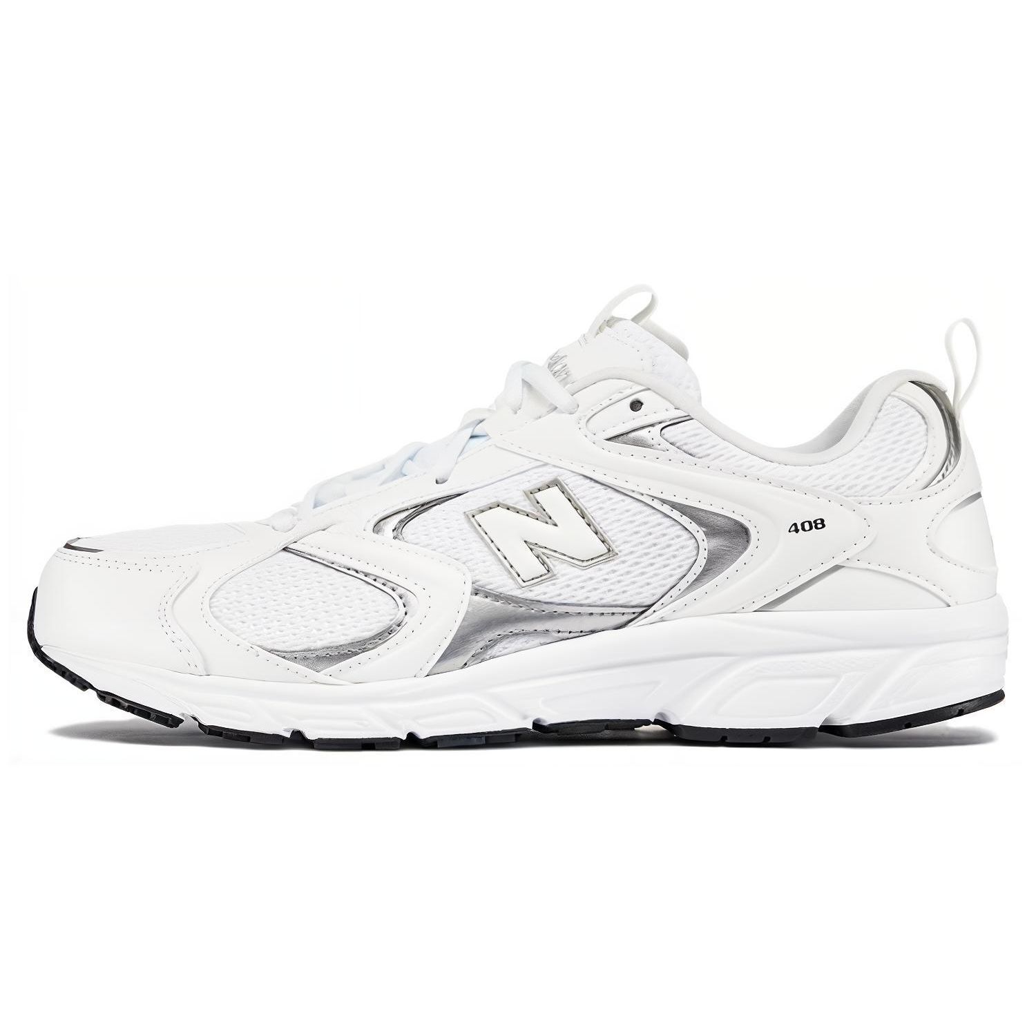 Кроссовки унисекс New Balance 408 белые серебристые ML408W 42.5