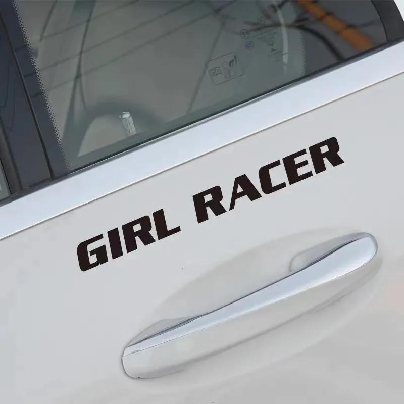 GIRL RACER Aufkleber für Auto, Auto-Fenster, abnehmbare Vinyl-Aufkleber, ölbeständige Dekoration, Motorrad-Kraftstofftank-Verkleidung, Zeichen für Fahrerin