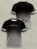 2026 Fashion Men Gradient Color T‑Shirt 3D Whatever Letter Print Short Sleeve Classic Striped Graphic T-shirt Trend Casual Tops