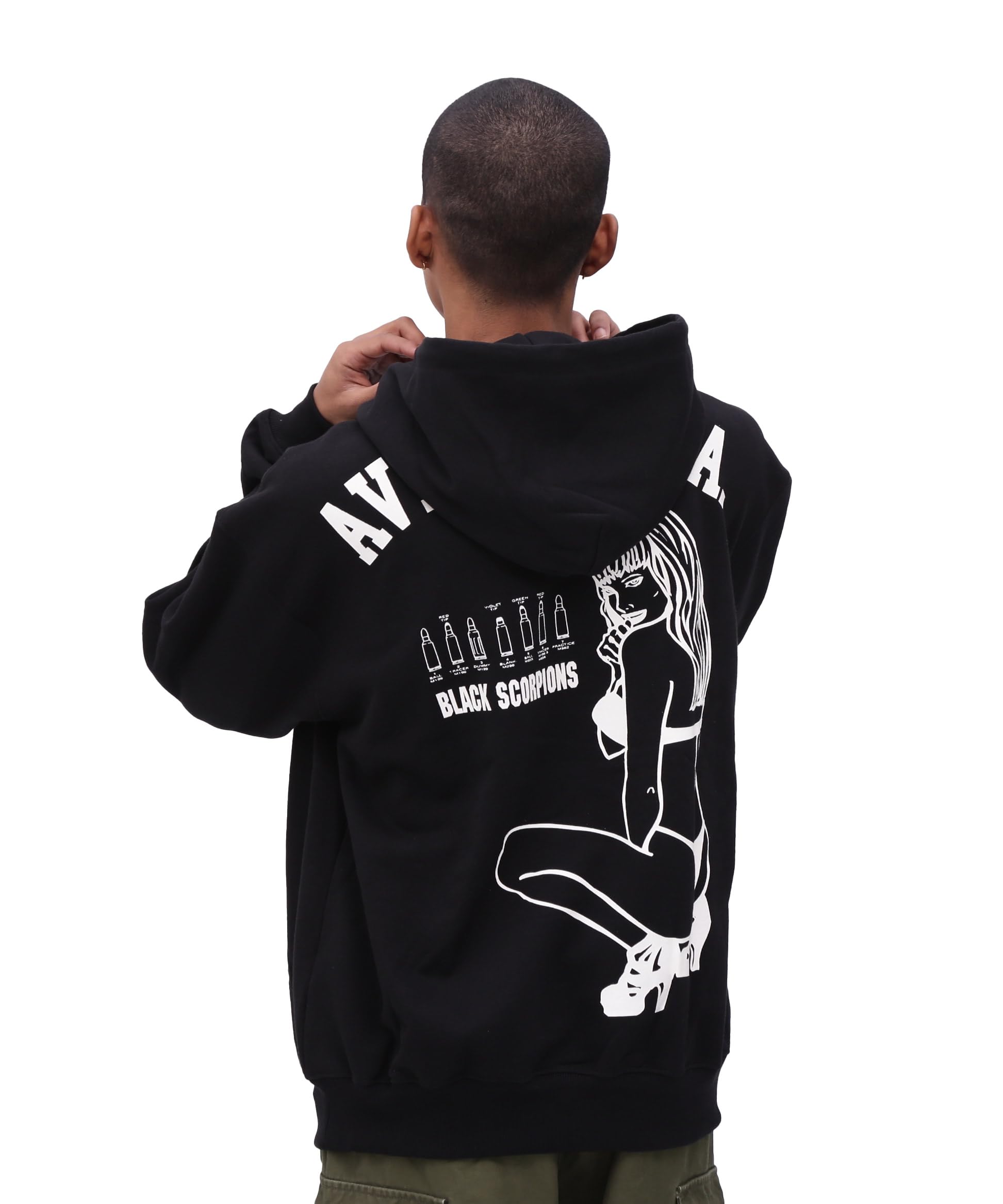 

AVIREX BLACK SCORPION SWEAT PULL OVER PARKA 783-3931013 men s M black чёрный