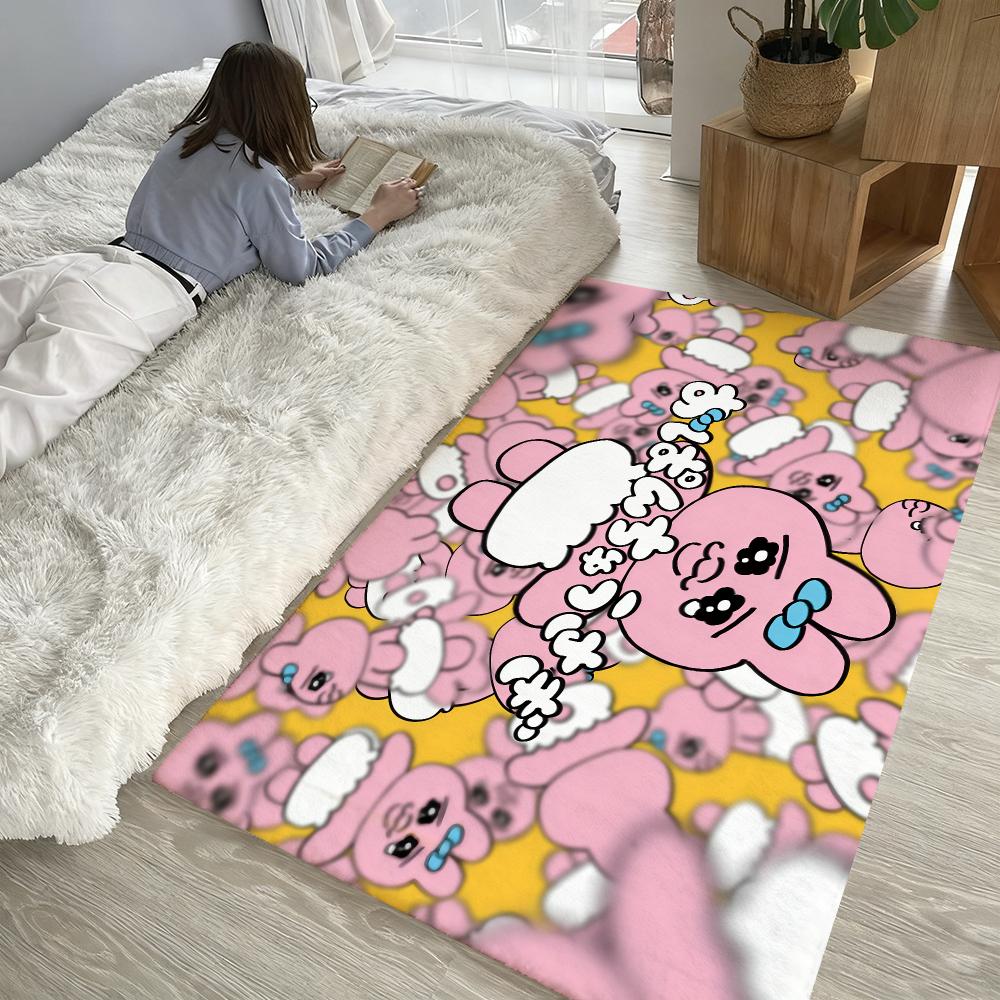 Kawaii O-Opanchu Usagi Floor Mat Soft Thickened Absorbent Non-Slip Bedroom Living Room Door Mat Home Decor Flannel Rugs