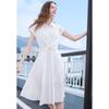 Betu Women's Elegant Twisted Waist Short-Sleeve Dress