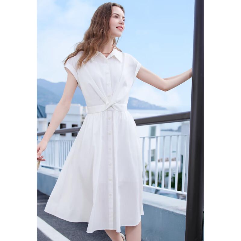 Betu Women's Elegant Twisted Waist Short-Sleeve Dress
