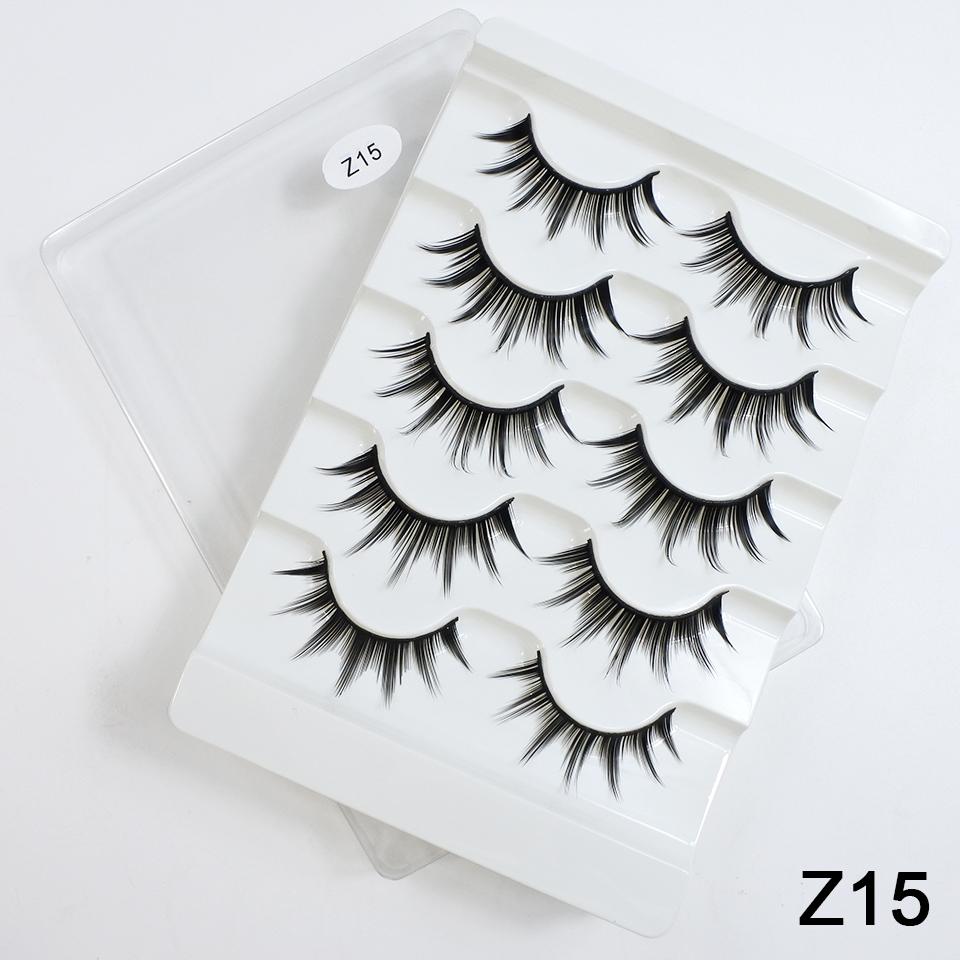 RED SIREN Cat Eye Lashes 5 Pairs Winged Wispy Natural False Eyelashes Makeup Fox Eye Faux Mink Eyelashes