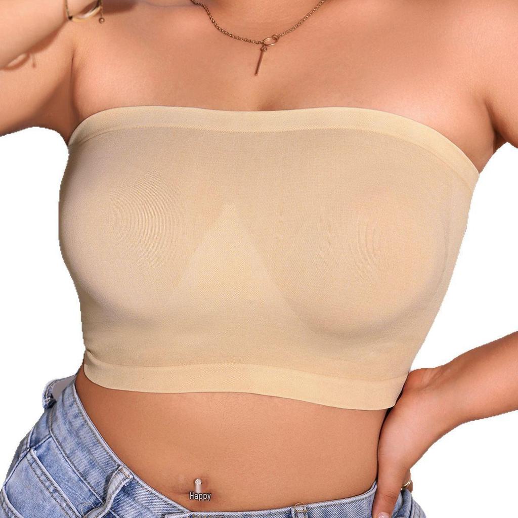 Strapless One-Shoulder Bandeau Wrap Chest Binder Bra for Women – Shockproof, Plus Size, Small Vest Lingerie