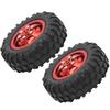 2Pcs Truck Wheel Rubber Tire 55mm Dia Aluminium Alloy Fit for WPL D12 110 RC CarRed