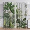 Home Tropical Leaves Curtains Landscape Background Kitchen Coffee Shop Living Room Bacony Curtain With Pole Pocket Polyester Perfect For