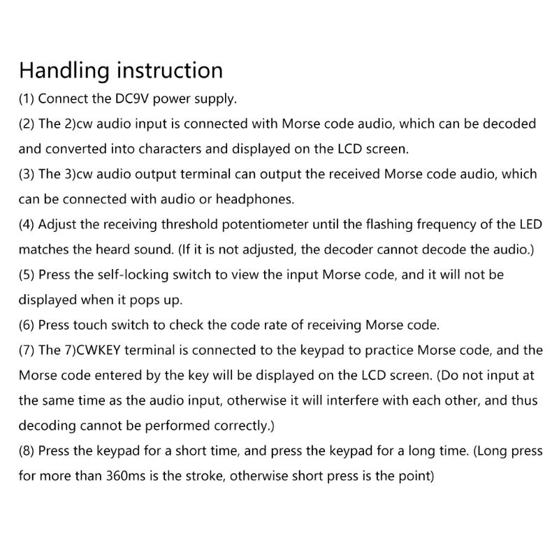 CW Trainer Morse Code Decoders Module Training Partner, 9V/33mA, Wireless Radio Essential Suitable for Amateur Operators