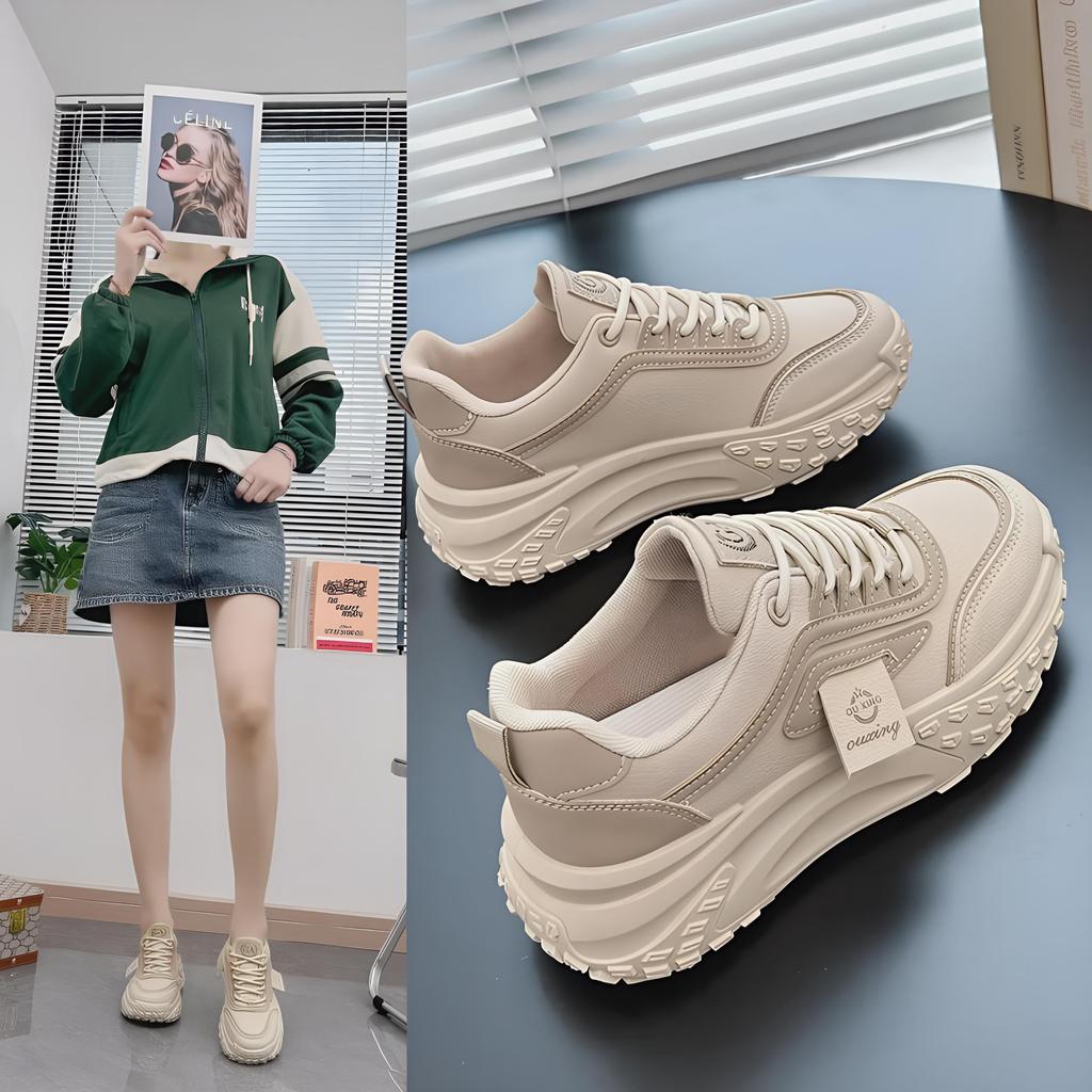 Women's Korean Dad Shoes - 2025 Spring Running & Casual Sneakers, Thick-Soled, Height-Boosting