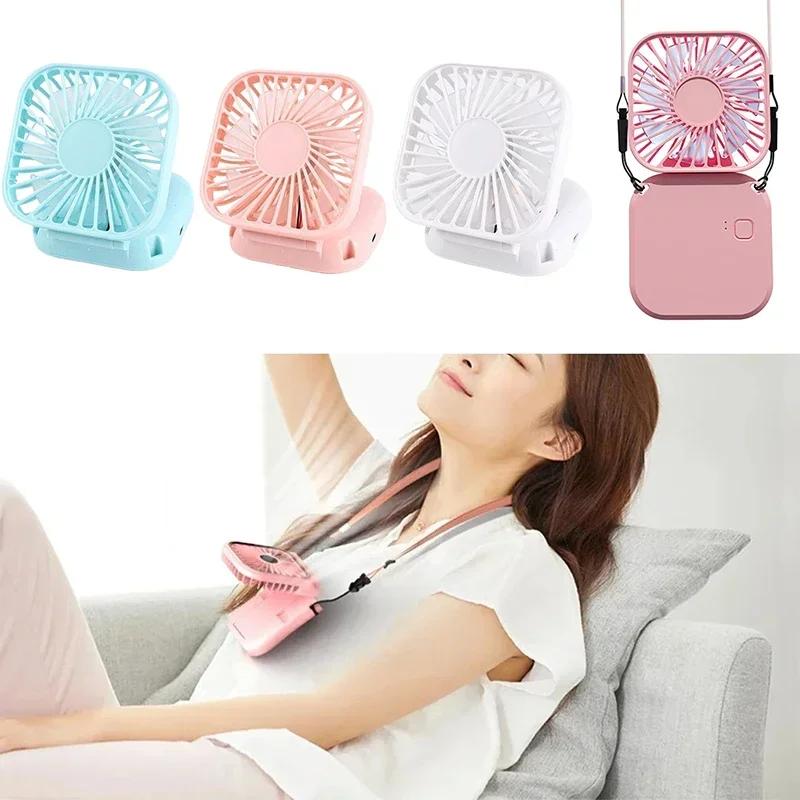 Mini-Klapp-Hänge-Nackenventilator, faltbarer Handventilator, Mini-Klapp-Personal-Ventilator, 3 Geschwindigkeiten, USB-Aufladung, für Reisen, Kühlwerkzeug