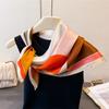 Colorful Round Block Printing Simulation Silk Scarf Square Scarf High-End Shawl Versatile Neck Small Square Scarf Headscarf